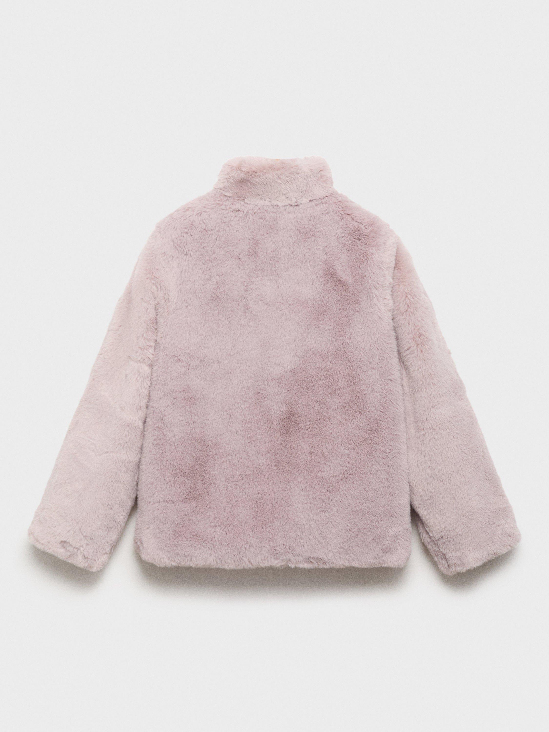 Product image 2 of 4, which shows Mango Kids' Bole Faux Fur Coat, Pink, 10 years