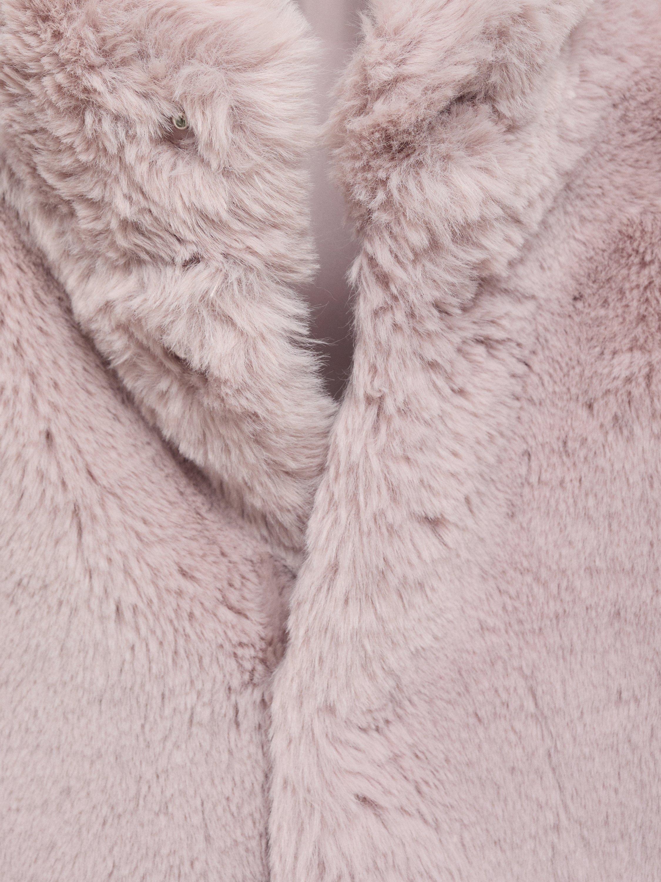 Product image 3 of 4, which shows Mango Kids' Bole Faux Fur Coat, Pink, 10 years