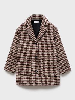 Mango Kids' Marian Single Breasted Coat, Dark Red, Dark Red