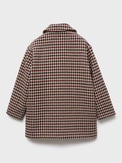 Mango Kids' Marian Single Breasted Coat, Dark Red - view 2, Dark Red