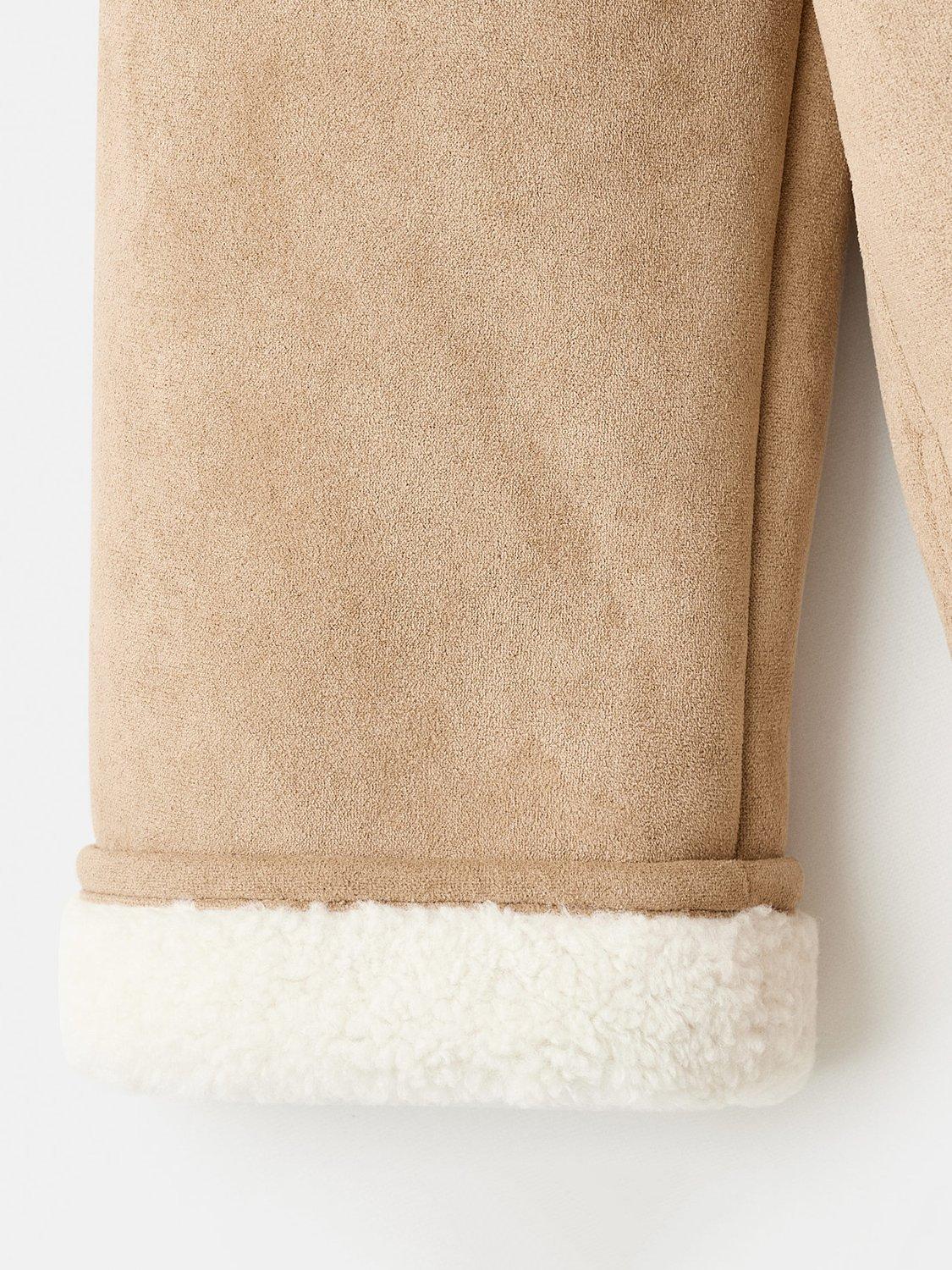 Product image 3 of 4, which shows Mango Kids' Mariona Suede Look Coat, Medium Brown, 11 years