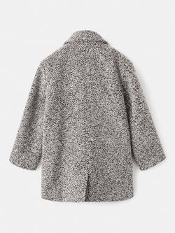 Mango Kids' Mocca Collared Button Down Coat, Brown - view 2, Brown