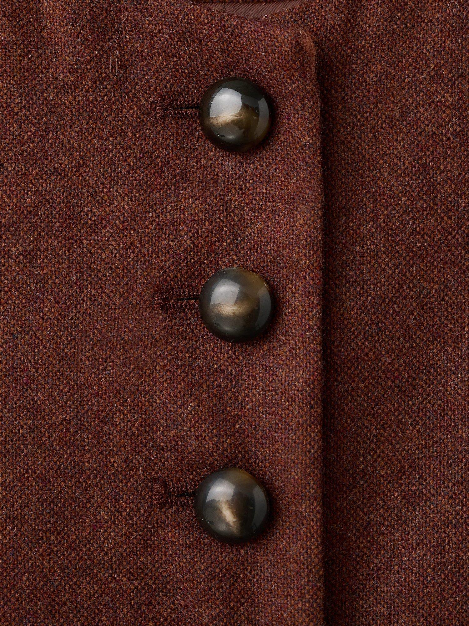 Product image 7 of 7, which shows Mango Greta Tailored Wool Rich Waistcoat, Medium Brown, L