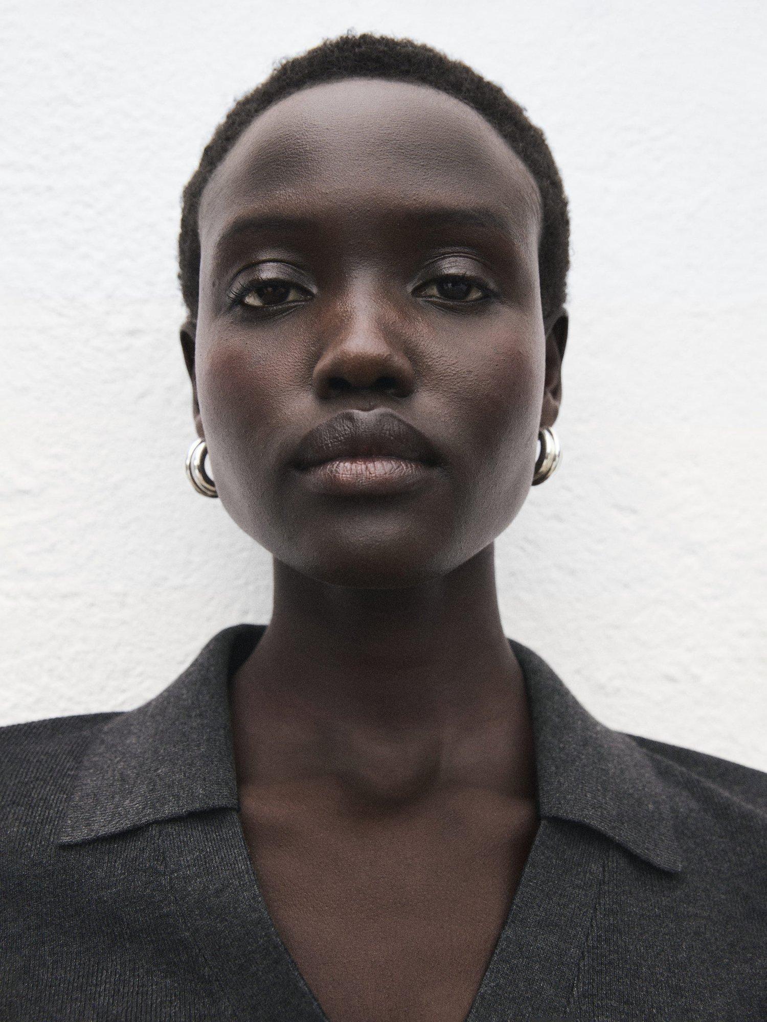 Product image 6 of 9, which shows Mango Shirt Collar Fine Knit Sweater, Medium Grey, S