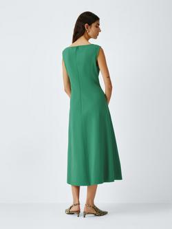 John Lewis Sleeveless Panelled Fit & Flare Ponte Midi Dress - view 2, Pine Green