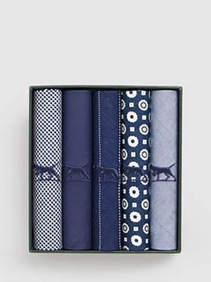 Rodd & Gunn Gunner Cotton Handkerchief, Pack of 5, Night/Multi - view 2, Night Multi