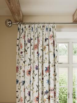 John Lewis Isabelle Floral Print Pair Blackout Lined Pencil Pleat Curtains, Multi, Multi
