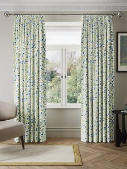 John Lewis x Anine Cecilie Iversen Floret Pair Blackout Lined Pencil Pleat Curtains, Glacier, Glacier