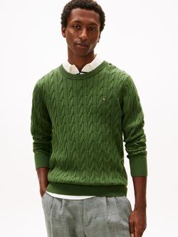 Tommy Hilfiger Classic Cotton Cable Knit Jumper, Mountain Pine