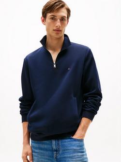 Tommy Hilfiger Intechno Knit Quarter-Zip Jumper, Desert Sky