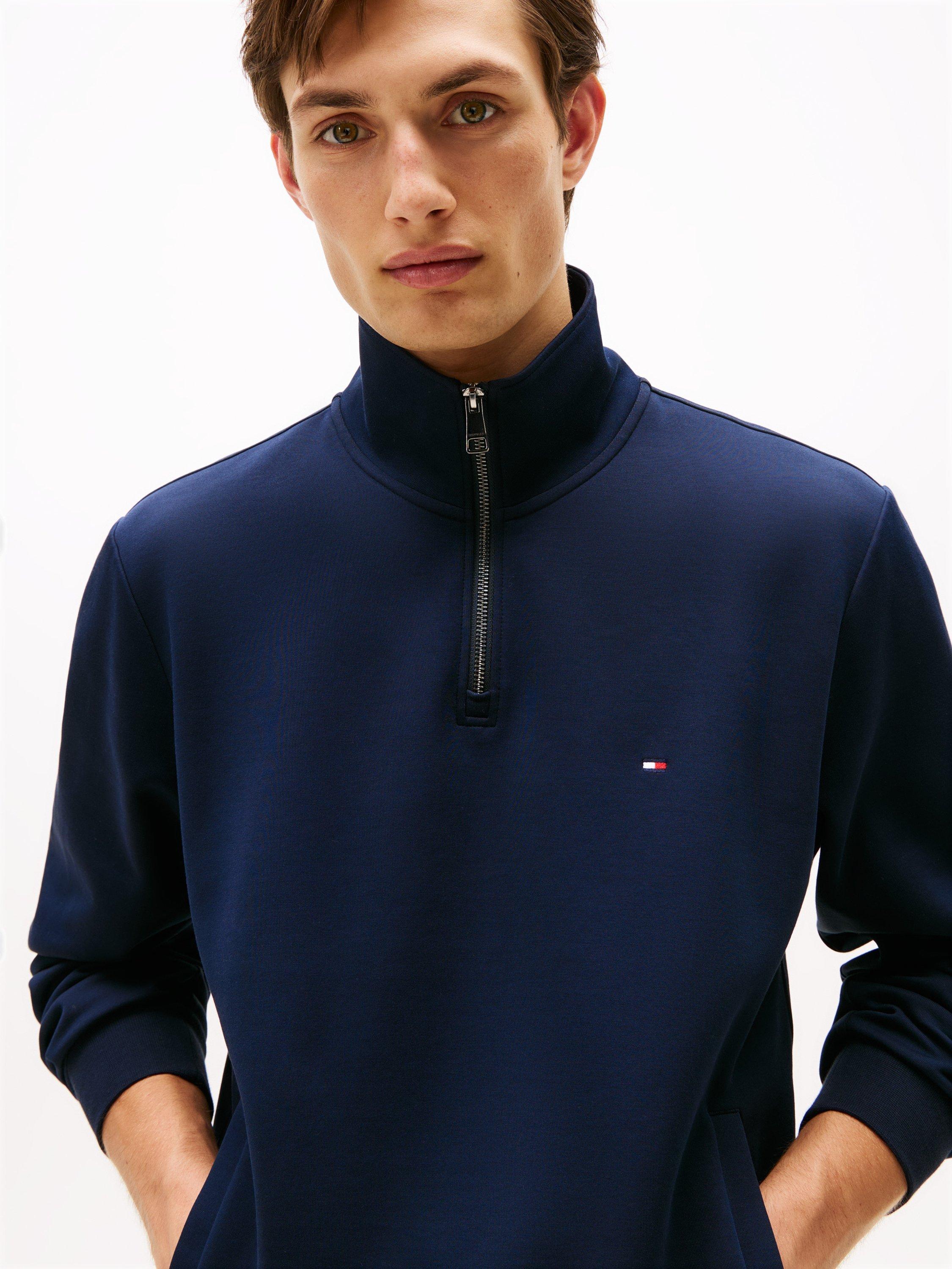 Product image 4 of 5, which shows Tommy Hilfiger Intechno Knit Quarter-Zip Jumper, Desert Sky, S