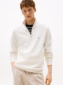 Tommy Hilfiger Intechno Knit Quarter-Zip Jumper, Ivory Petal