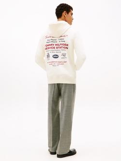 Tommy Hilfiger Cotton Service Station Logo Hoodie, Ivory Petal - view 2, Ivory Petal