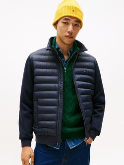 Tommy Hilfiger Cotton Blend Intechno Knit Zip-Through Sweatshirt, Desert Sky, Desert Sky