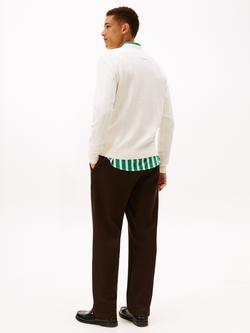 Tommy Hilfiger Cotton Textured Crew Neck Structured Jumper - view 2, Ivory Petal