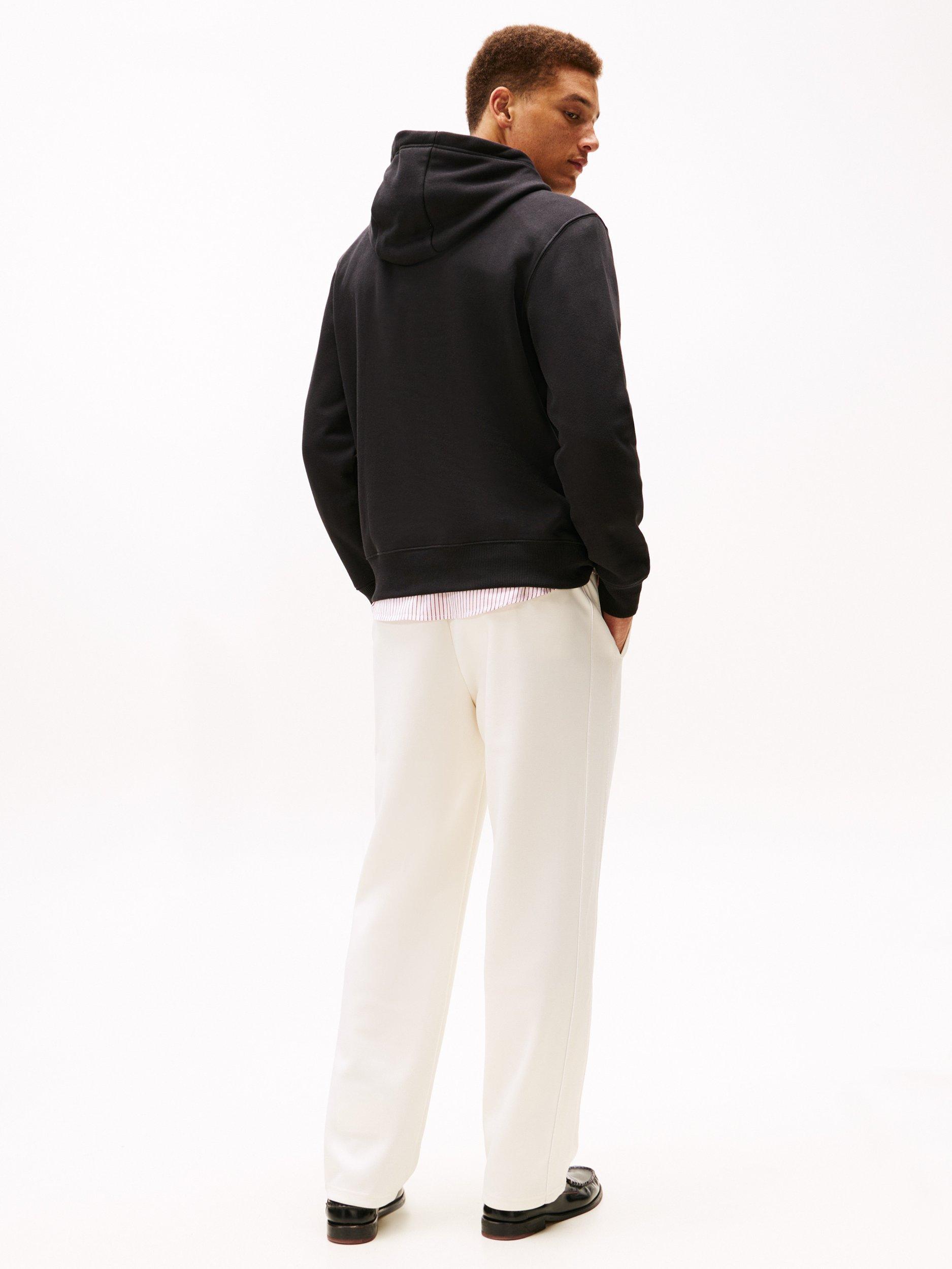 Product image 2 of 5, which shows Tommy Hilfiger Cotton Blend Embroidered Flag Hoodie, Black, XS