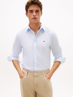 Tommy Hilfiger Core Flex Cotton Regular Fit Stripe Shirt, Sweet Blue, Sweet Blue