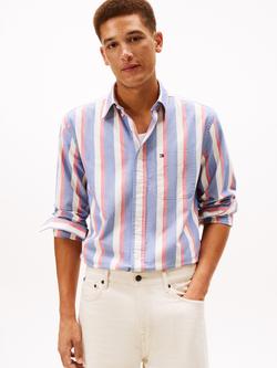 Tommy Hilfiger Heritage Cotton Loose Fit Stripe Oxford Shirt, Wedge Blue/Multi, Wedge Blue/Multi