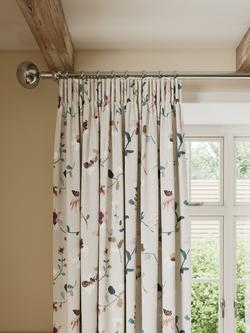 John Lewis Isabelle Floral Sprigs Print Pair Blackout Lined Pencil Pleat Curtains, Light Seafoam, Light Seafoam