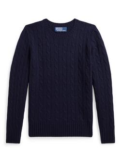 Ralph Lauren Kids' Pure Cashmere Jumper, Navy, Navy