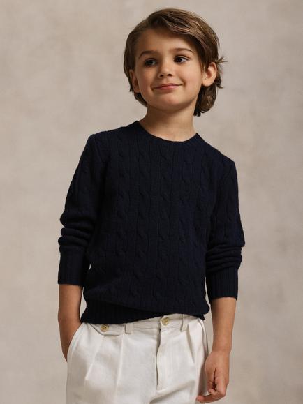 Ralph Lauren Kids' Pure Cashmere Jumper, Navy, Navy