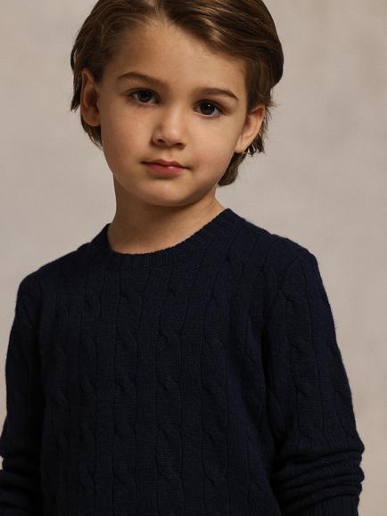 Ralph Lauren Kids' Pure Cashmere Jumper, Navy - view 2, Navy