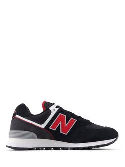 New Balance 574 Trainers, Dark Navy/Red, Dark Navy/Red
