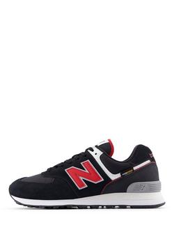 New Balance 574 Trainers, Dark Navy/Red - view 2, Dark Navy/Red