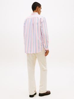 Tommy Hilfiger Heritage Cotton Loose Fit Stripe Oxford Shirt, Rose Petal/Multi - view 2, Rose Petal/Multi