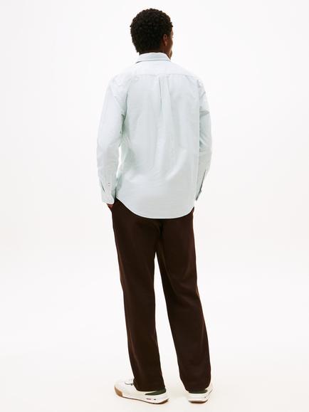 Tommy Hilfiger Heritage Cotton Regular Fit Stripe Oxford Shirt - view 2, Ornamental Green/White
