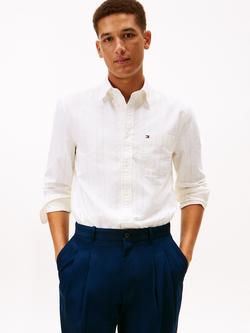 Tommy Hilfiger Heritage Cotton Regular Fit Stripe Oxford Shirt, Ivory Silk