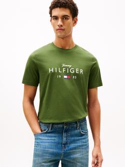 Tommy Hilfiger Brand Love Cotton Regular Fit Short Sleeve Logo T-Shirt, Mountain Pine