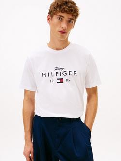Tommy Hilfiger Brand Love Cotton Regular Fit Short Sleeve Logo T-Shirt, White