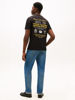 Tommy Hilfiger Cotton Regular Fit Service Station Graphic T-Shirt, Black - view 2, Black