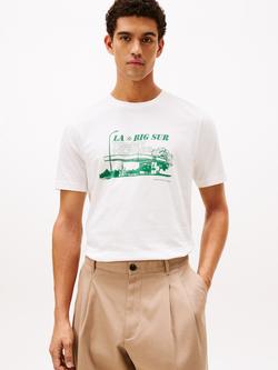 Tommy Hilfiger Cotton Regular Fit Big Cur Graphic T-Shirt, Ecru