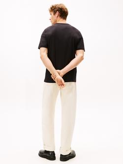 Tommy Hilfiger Cotton Regular Fit Embroidered Logo T-Shirt - view 2, Black