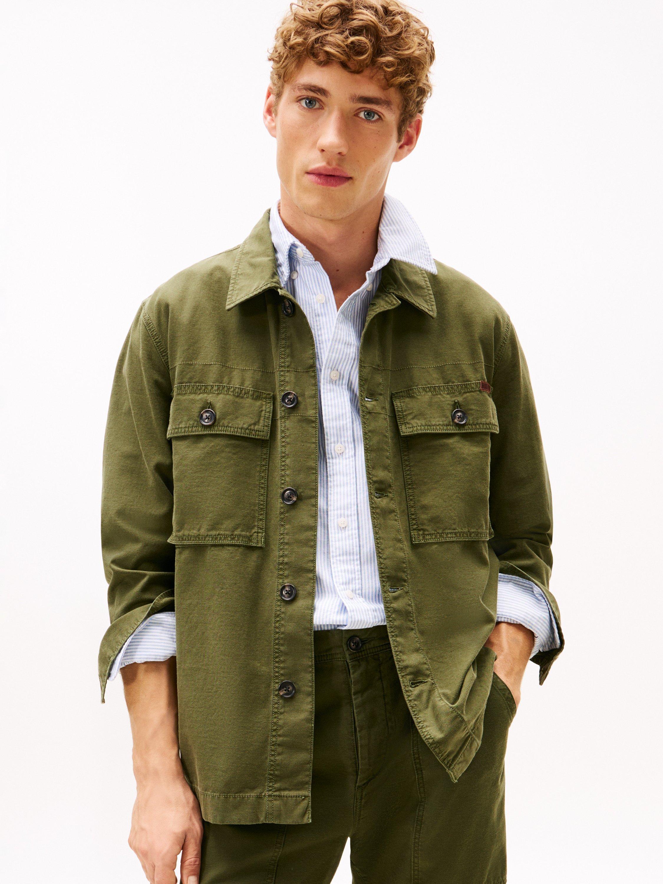 Product image 1 of 6, which shows Tommy Hilfiger Cotton Utility Jacket, Arctic Spruce, XS