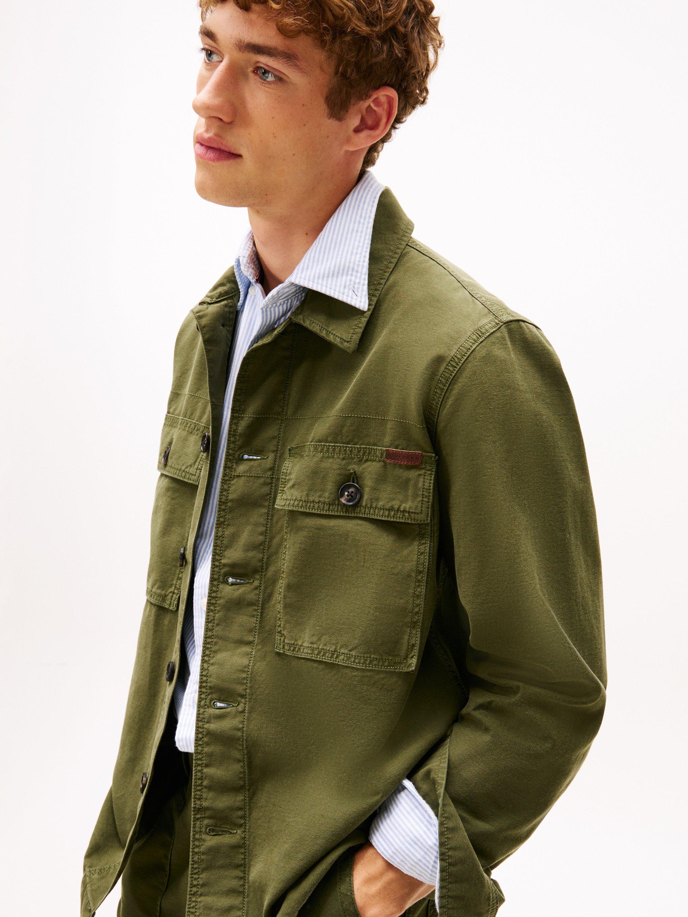 Product image 4 of 6, which shows Tommy Hilfiger Cotton Utility Jacket, Arctic Spruce, XS