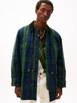 Tommy Hilfiger Long Check Wax Barn Jacket, Blackwatch/Multi, Blackwatch/Multi