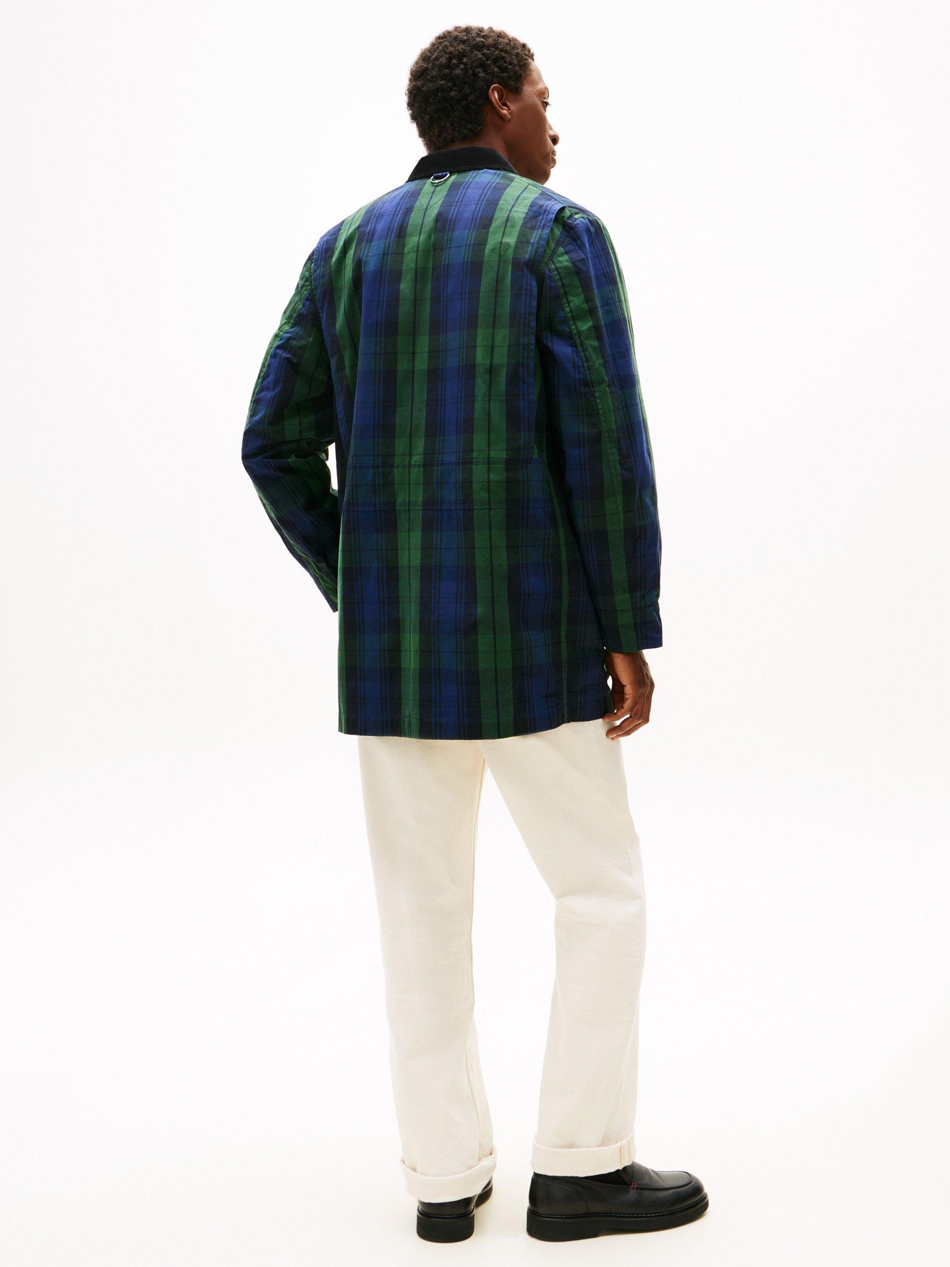 Product image 2 of 5, which shows Tommy Hilfiger Long Check Wax Barn Jacket, Blackwatch/Multi, XS