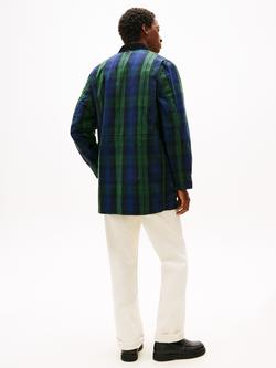 Tommy Hilfiger Long Check Wax Barn Jacket, Blackwatch/Multi - view 2, Blackwatch/Multi