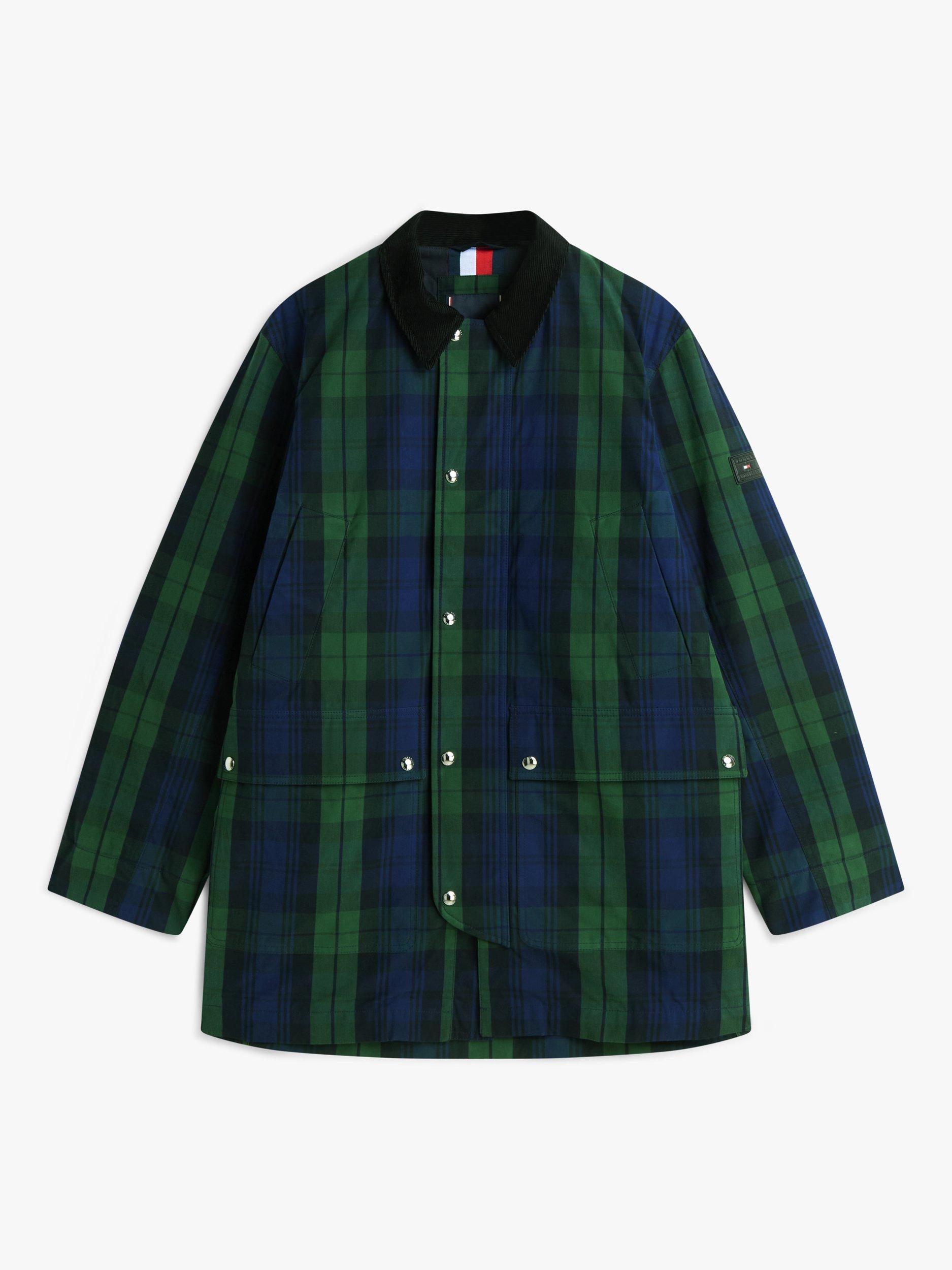 Product image 5 of 5, which shows Tommy Hilfiger Long Check Wax Barn Jacket, Blackwatch/Multi, XS