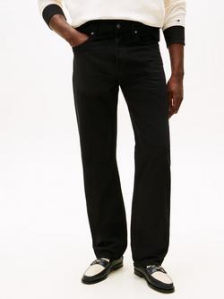 Tommy Hilfiger Garment-Dyed Regular Straight Fit Jeans, Black, Black