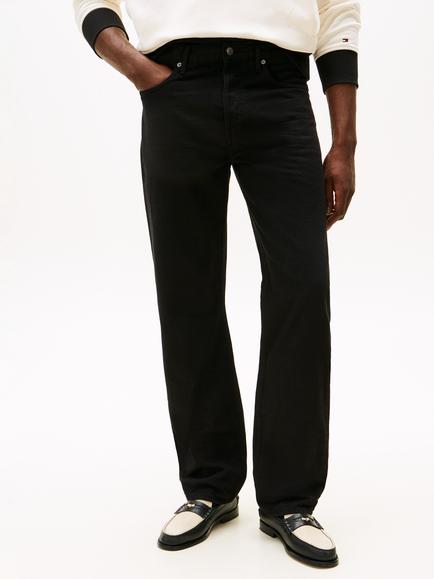 Tommy Hilfiger Garment-Dyed Regular Straight Fit Jeans, Black, Black