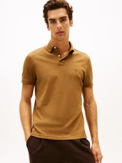 Tommy Hilfiger 1985 Cotton Blend Regular Fit Short Sleeve Polo Shirt, Highland Khaki, Highland Khaki