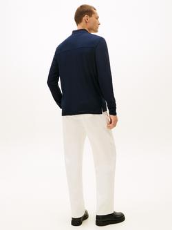 Tommy Hilfiger Cotton Regular Fit Interlock Knit Polo Shirt, Desert Sky - view 2, Desert Sky