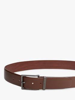 Tommy Hilfiger Leather Flag Plaque Belt, Coffee Bean - view 2, Coffee Bean