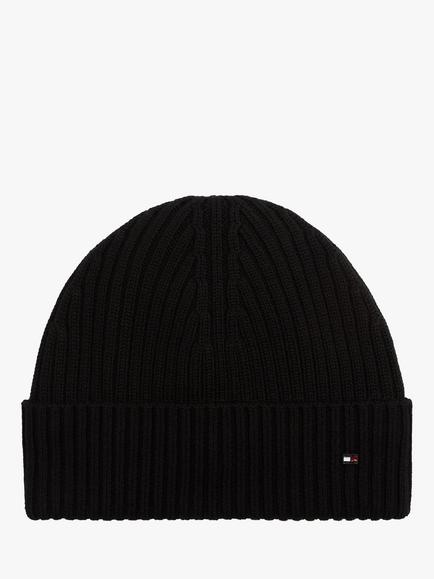 Tommy Hilfiger Wool Flag Beanie, Black