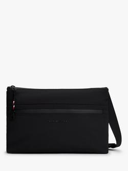 Tommy Hilfiger Textile Logo Travel Crossbody Bag, Black, Black