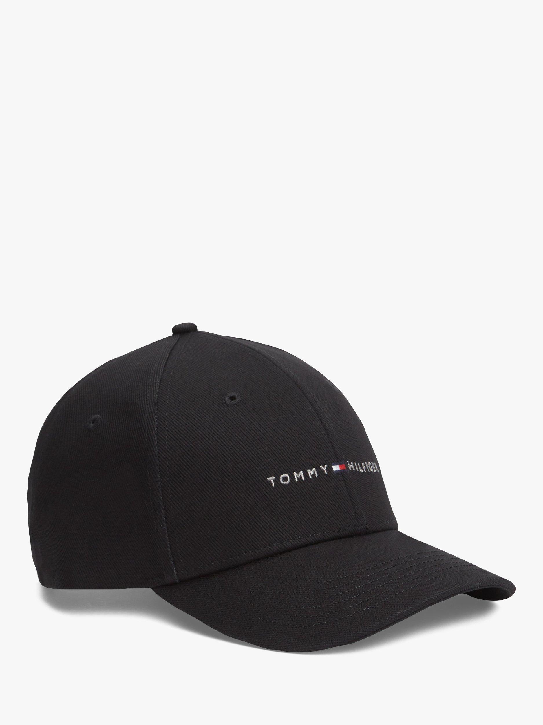 Product image 1 of 4, which shows Tommy Hilfiger Embroidered Logo Six-Panel Baseball Cap, Black, One Size